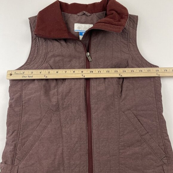 Columbia Full Zip Best Women’s S Purple Poly Nylon Shell Fleece Collar Snap Hip - Picture 3 of 9